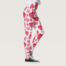XOXO Liefde Roze Rood Hart Patroon Valentijn Leggings