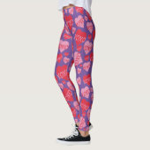 XOXO Liefde Roze Rood Hart Patroon Valentijn Paars Leggings (Links)