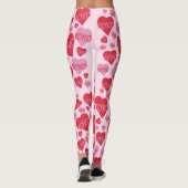 XOXO Liefde Roze Rood Hart Patroon Valentijn Roze Leggings (Achterkant)