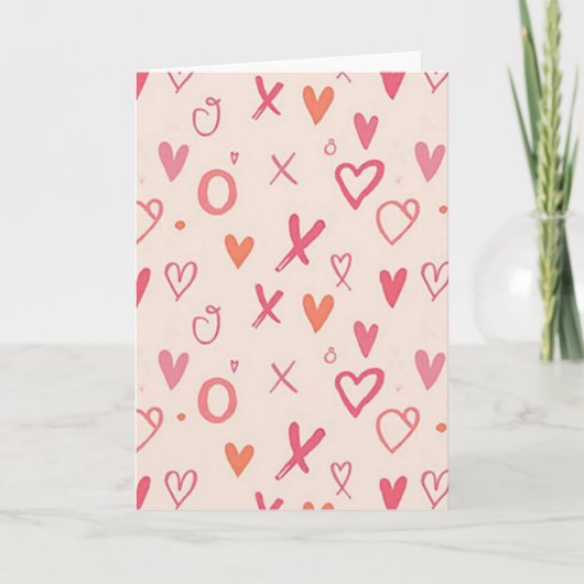 Xoxo Liefdes Hartjes Kaart (Voorkant)
