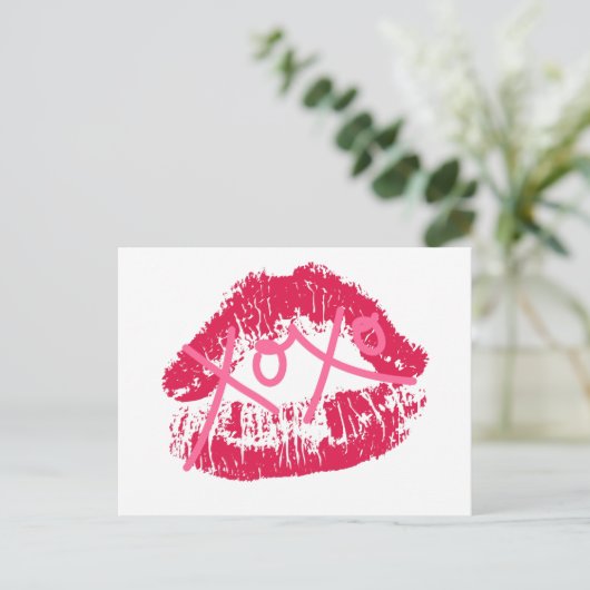 XOXO Lips Feestdagenkaart (Staand voorkant)