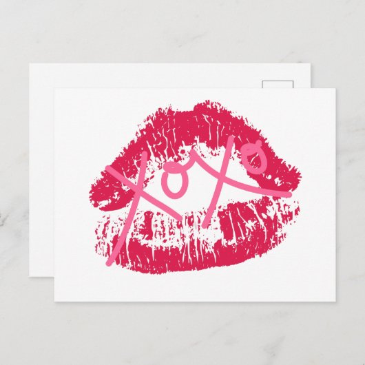 XOXO Lips Feestdagenkaart (Voorkant / Achterkant)