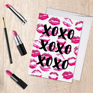 XOXO lipstick Kiss Valentijn Feestdagen Kaart