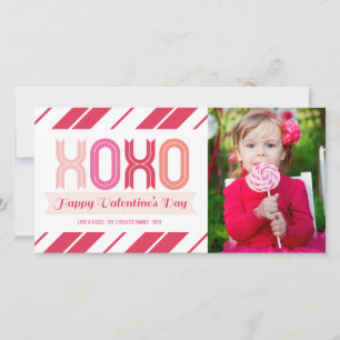 XOXO Love and Kisses Valentijnsdag Photo Cards Feestdagenkaart