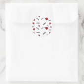 XoXo Love en Kisses Pattern Sticker- Ronde Sticker (Tas)
