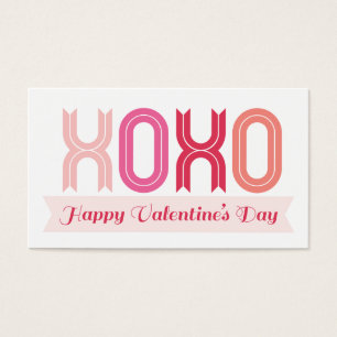 XOXO Love en Kisses Valentijnsdag Gift Label Visitekaartjes