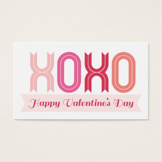 XOXO Love en Kisses Valentijnsdag Gift Label Visitekaartjes (Voorkant)