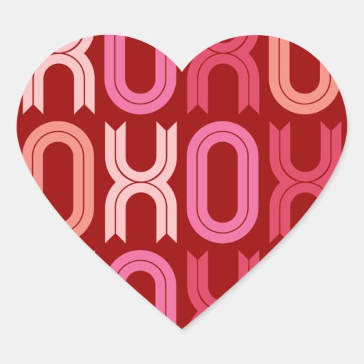 XOXO Love en Kisses Valentijnsdag Stickers (Voorkant)
