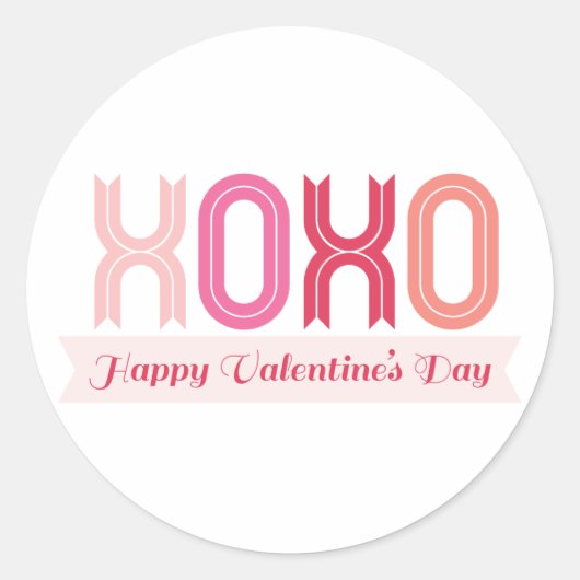 XOXO Love en Kisses Valentijnsdag Stickers (Voorkant)