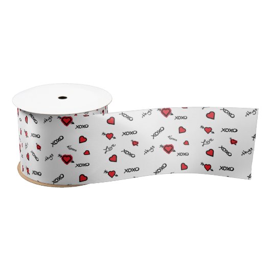XOXO Love & Kisses Design Satijnen Lint (Spoel)