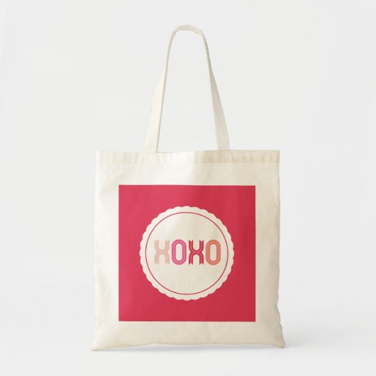 XOXO Love Kisses Scalloped Valentijnsdag Bag Tote Bag (Voorkant)