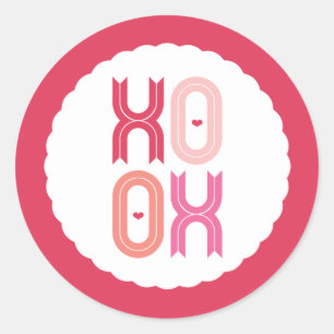 XOXO Love & Kisses Valentijn Party 3-inch Stickers