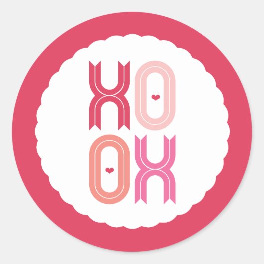 XOXO Love & Kisses Valentijn Party 3-inch Stickers (Voorkant)