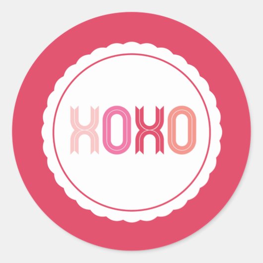 XOXO Love & Kisses Valentijn Party 3-inch Stickers (Voorkant)