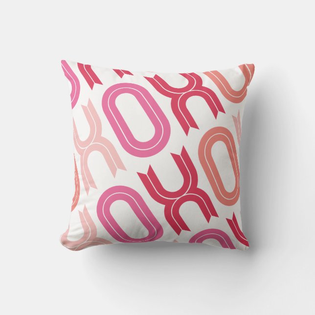 XOXO Love & Kisses Valentijnsdag Custom Cushion Kussen (Voorkant)
