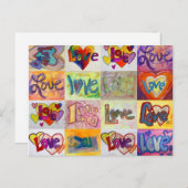 XOXO Love Mosaic Briefkaart (Voorkant / Achterkant)