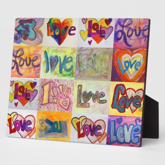 XOXO Love Mosaic Collage Painting Poem Plaque Fotoplaat (Zijkant)