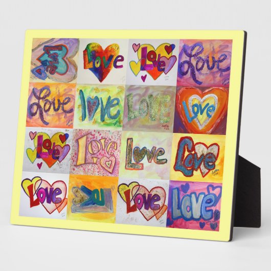 XOXO Love Mosaic Collage Painting Poem Plaque Fotoplaat (Zijkant)