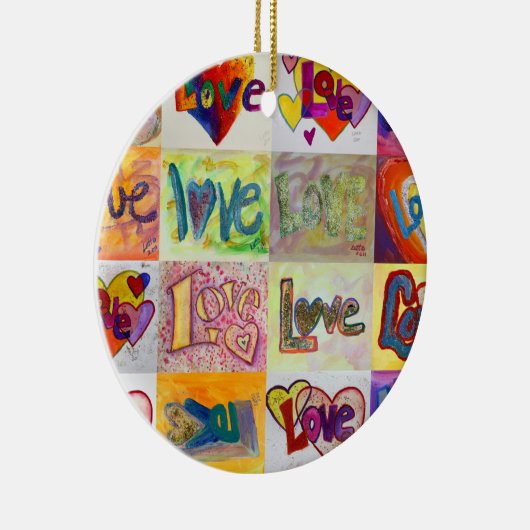 XOXO Love Mosaic Word Ornaments Keramisch Ornament (Rechts)