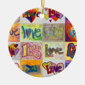 XOXO Love Mosaic Word Ornaments Keramisch Ornament (Voorkant)