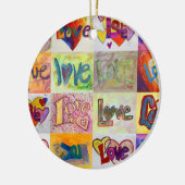 XOXO Love Mosaic Word Ornaments Keramisch Ornament (Links)