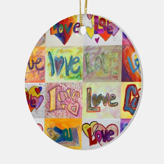 XOXO Love Mosaic Word Ornaments Keramisch Ornament (Links)