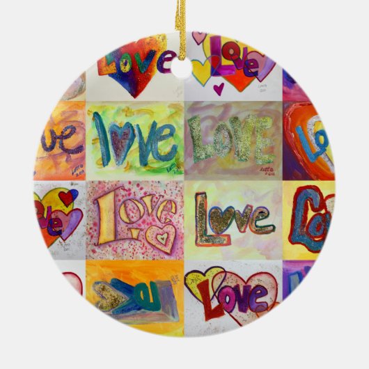 XOXO Love Mosaic Word Ornaments Keramisch Ornament (Achterkant)