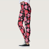XOXO Love Roze Rood Hart Patroon Valentijn Zwart Leggings (Links)