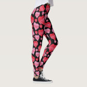 XOXO Love Roze Rood Hart Patroon Valentijn Zwart Leggings (Rechts)