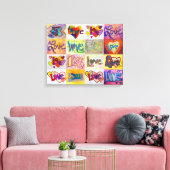 XOXO Love Word Artwork Canvas Painting (roze) Afdruk (Insitu (Woonkamer))