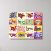 XOXO Love Word Artwork Paintas Canvas Art Print (Voorkant)