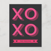 XOXO maakt roze en donkere achtergrond Briefkaart (Voorkant)