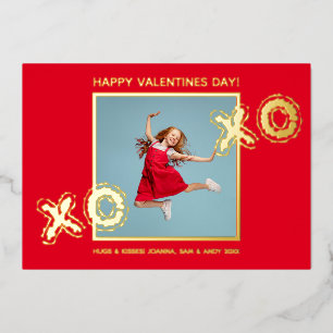 XOXO Modern Bold Foto Folie Rood Jubileum Kaart
