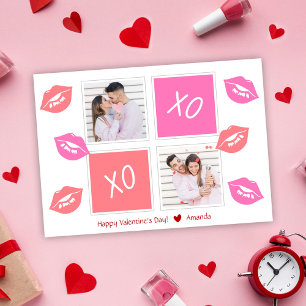 XOXO Modern Elegant 2 foto Happy Valentijnsdag Feestdagenkaart