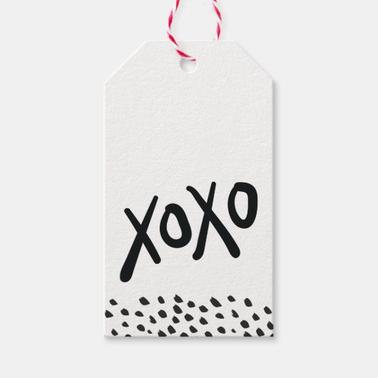 XOXO MODERN HOLIDAY met de hand geletterde verf mi Cadeaulabel (Voorkant)