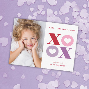 XOXO moderne foto klas valentijnsdag kaart Notitiekaartje