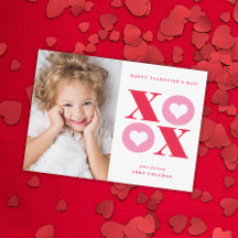 XOXO moderne foto klas valentijnsdag kaart