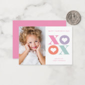 XOXO moderne Valentijnsdag voor fotoklaslokaal Notitiekaartje (Voorkant / Achterkant in situ)