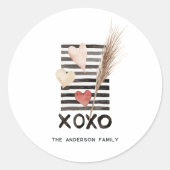 XOXO | Moderne Valentijnsdagstickers Ronde Sticker (Voorkant)