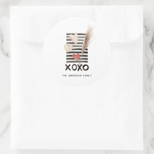 XOXO Moderne Valentijnsdagstickers Ronde Sticker