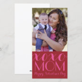 XOXO Moeder Valentijn Fotokaart Feestdagenkaart (Voorkant / Achterkant)