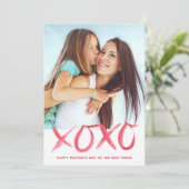 XOXO Moederdag-fotokaart voor mam Kaart (Staand voorkant)