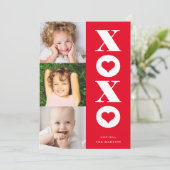 xoxo multi-foto Valentijnsdag kaart (Staand voorkant)