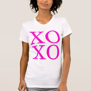 XOXO/Neon Roze/Modern Penseel Schrift T-shirt