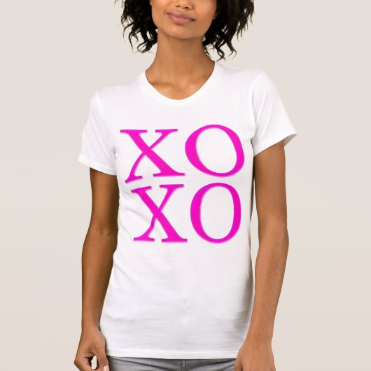 XOXO/Neon Roze/Modern penseelscript T-shirt (Voorkant)