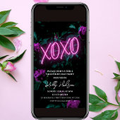 XOXO Neon Valentijnsdag Party Uitnodiging