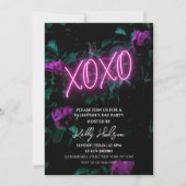 XOXO Neon Valentijnsdag Party Uitnodiging (Voorkant)