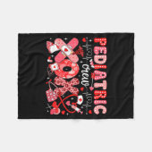 Xoxo Nurse Pediatric Crew Nurse Valentine Leopard  Fleece Deken (Voorkant (Horizontaal))