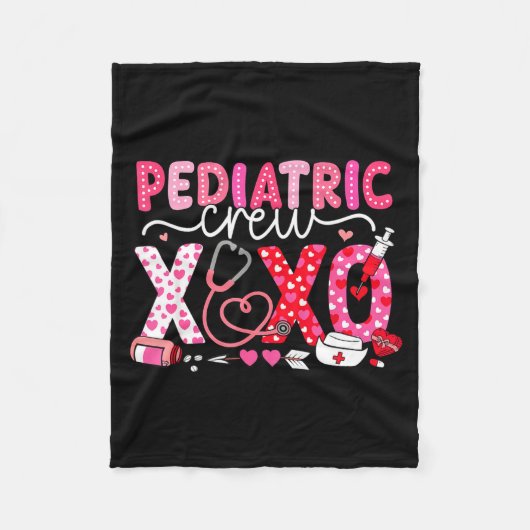 Xoxo Nurse Pediatric Crew Nurse Valentine Leopard  Fleece Deken (Voorkant)