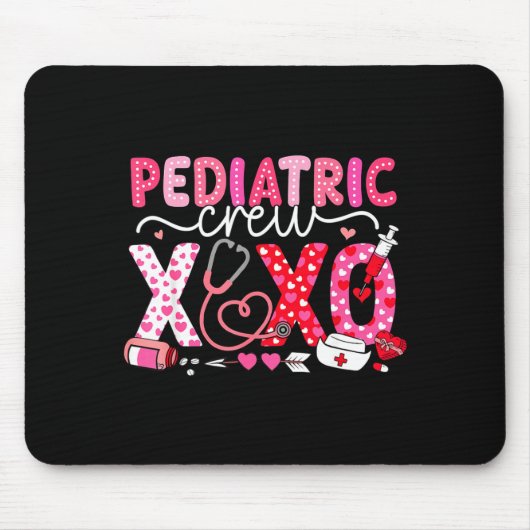 Xoxo Nurse Pediatric Crew Nurse Valentine Leopard  Muismat (Voorkant)